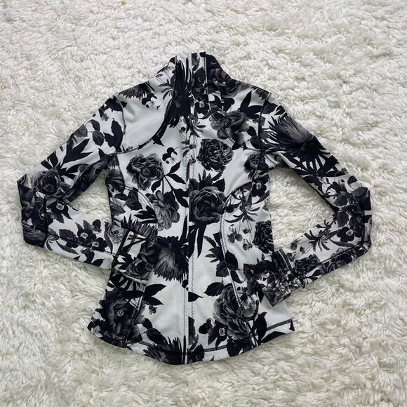 Lululemon Forme Jacket Black & White Floral RARE - Picture 6 of 8